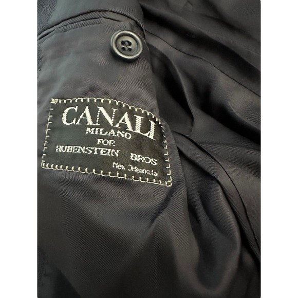 Canali 100% Wool Blazer Mens 46 US 36 (Measures As 40) Blue Italian Vintage A3-4 - Picture 4 of 13